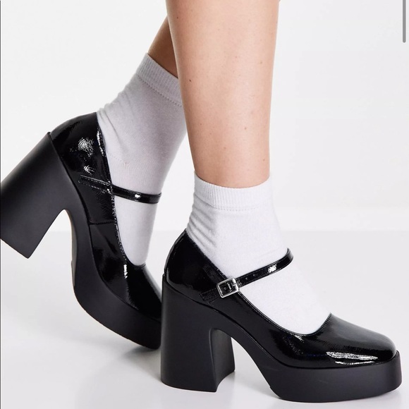 ASOS | Shoes | Penny Platform Mary Jane Heeled Shoes In Black | Poshmark